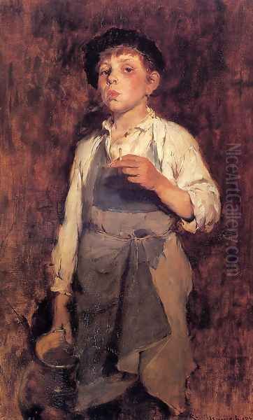 He Lives by His Wits Oil Painting by Frank Duveneck