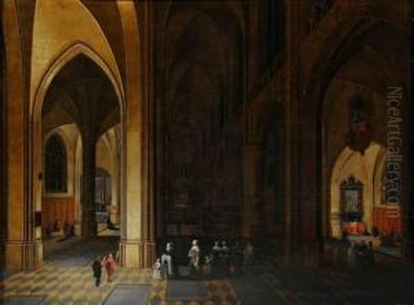 Interieur D'eglise Oil Painting by Pieter Neefs The Elder, Frans The Younger Francken