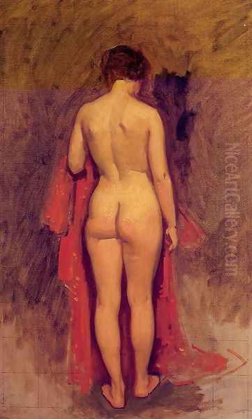 Nude Standing I Oil Painting by Frank Duveneck