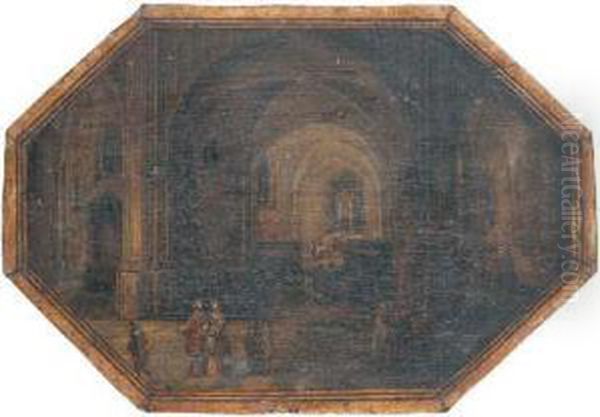 Interieur D'eglise Oil Painting by Pieter Neefs The Elder, Frans The Younger Francken