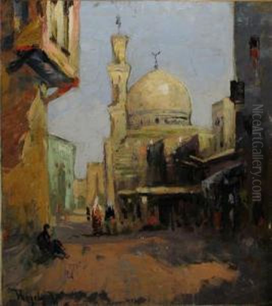 Peisajcu Moschee Oil Painting by Rudolf Negely