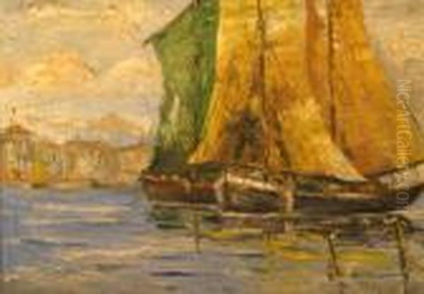 Sailing Boats Oil Painting by Rudolf Negely