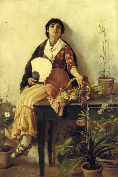 The Florentine Girl Oil Painting by Frank Duveneck