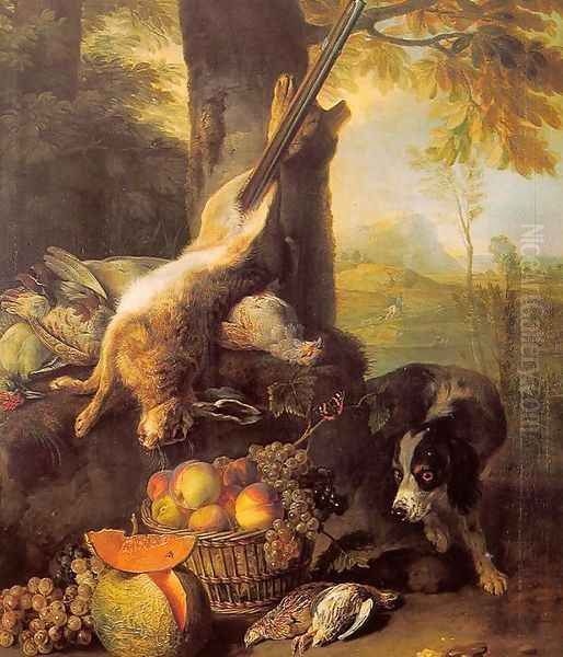 Still-Life with Dead Hare and Fruit 1711 Oil Painting by Alexandre-Francois Desportes