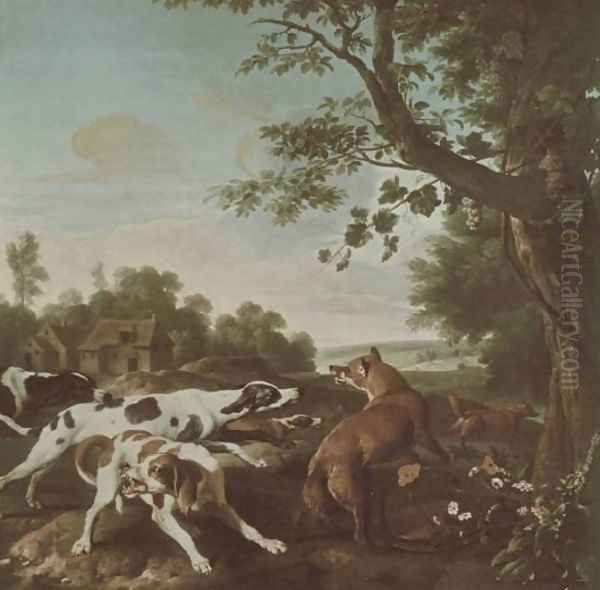 The Fox Hunt Oil Painting by Alexandre-Francois Desportes