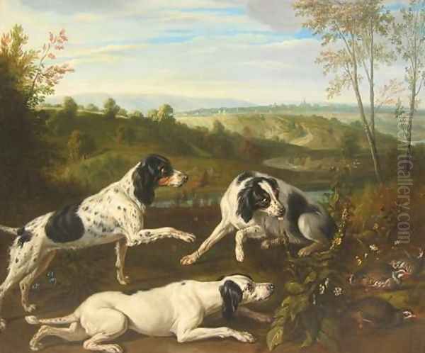 Dogs, sporting and animals Oil Painting by Alexandre-Francois Desportes