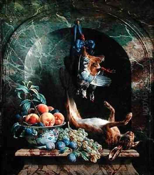 Still Life with Dead Game in a Marble Niche Oil Painting by Alexandre-Francois Desportes