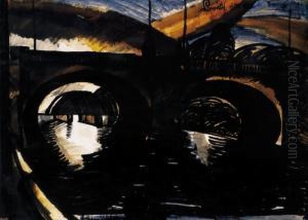 Seine-bridge Oil Painting by Jozsef Nemes Lamperth