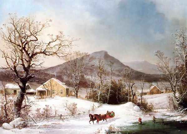 Winter in the Country I Oil Painting by George Henry Durrie