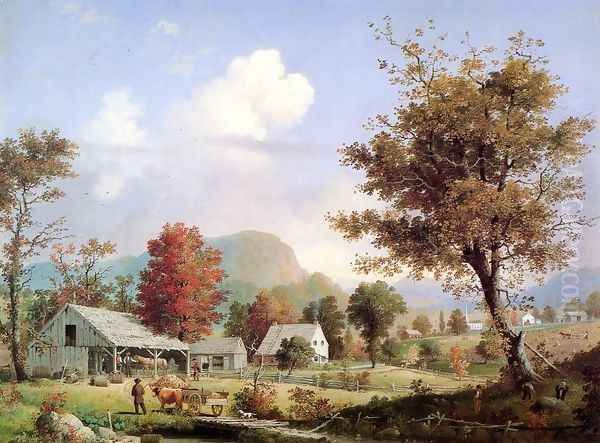 Cider Pressing Oil Painting by George Henry Durrie