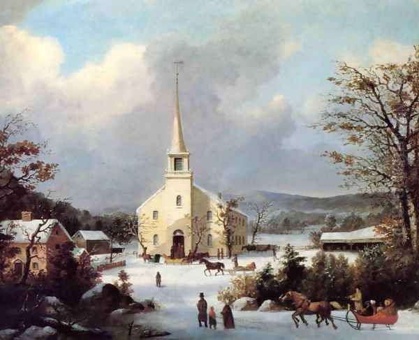 Going to Church Oil Painting by George Henry Durrie