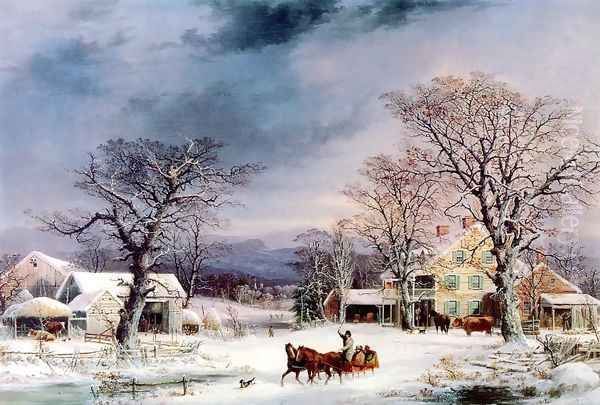 The Half-Way House Oil Painting by George Henry Durrie