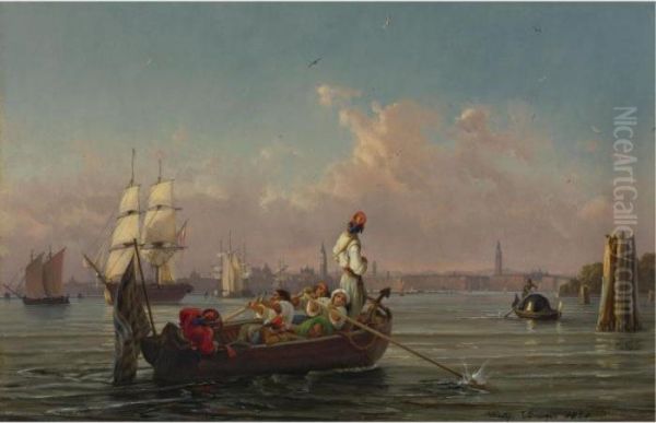 In The Lagoon, Venice Oil Painting by Friedrich Nerly