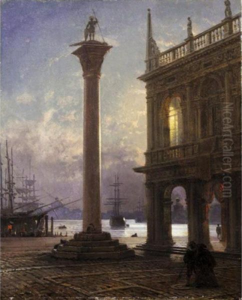 Piazzetta San Marco Oil Painting by Friedrich Nerly