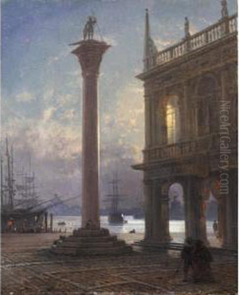 Piazzetta San Marco Oil Painting by Friedrich Nerly