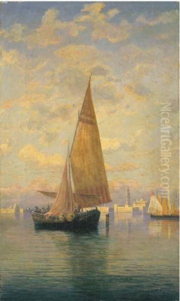 Vele A Venezia Oil Painting by Friedrich Nerly