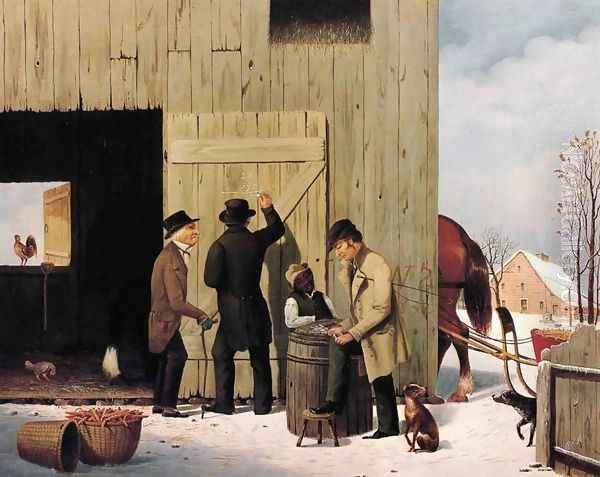 Settling a Bill Oil Painting by George Henry Durrie