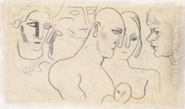 Figuras Oil Painting by Ismael Nery