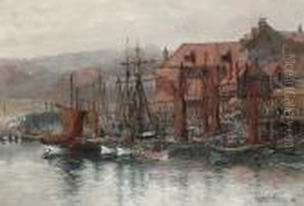 Harbour Scene. Oil Painting by Frances E. Nesbitt