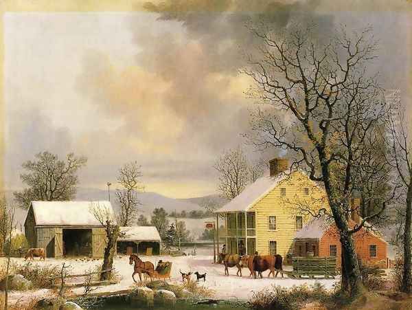 Winter in the Country II Oil Painting by George Henry Durrie