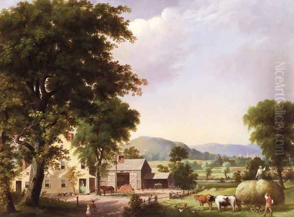 Summer, Haying at Jones Inn Oil Painting by George Henry Durrie