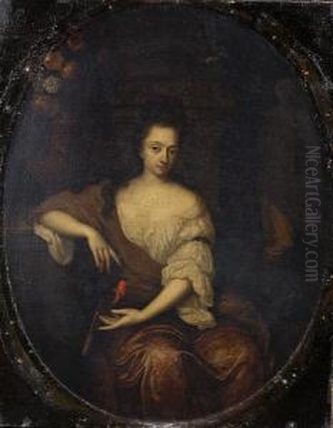 Portrait Of A Lady Oil Painting by Constantin Netscher