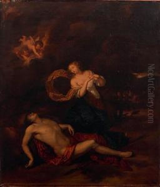 Venus Et Adonis Oil Painting by Constantin Netscher