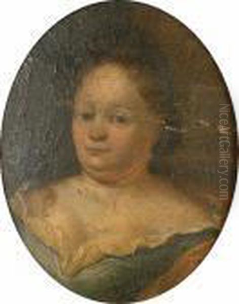 Portrait Of A Lady, Bust-length Oil Painting by Constantin Netscher