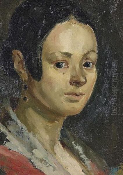 Portrat Einer Jungen Frau. Oil Painting by Werner Neuhaus