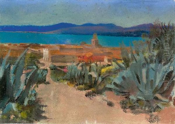 Kustenpartie Bei St-tropez. Oil Painting by Werner Neuhaus