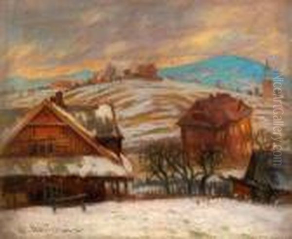 Hut In The Landscape Oil Painting by Abraham Neumann