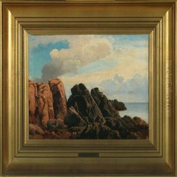 Costal Scenery, Bornholm Oil Painting by Carl Johan Neumann