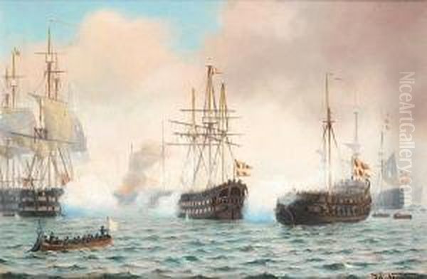 The (battle Of) Copenhagen Dispatch Oil Painting by Carl Johan Neumann