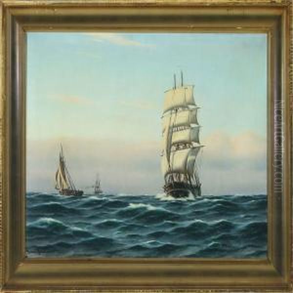 Seascape Oil Painting by Carl Johan Neumann