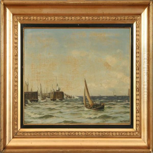 Seascape Oil Painting by Carl Johan Neumann