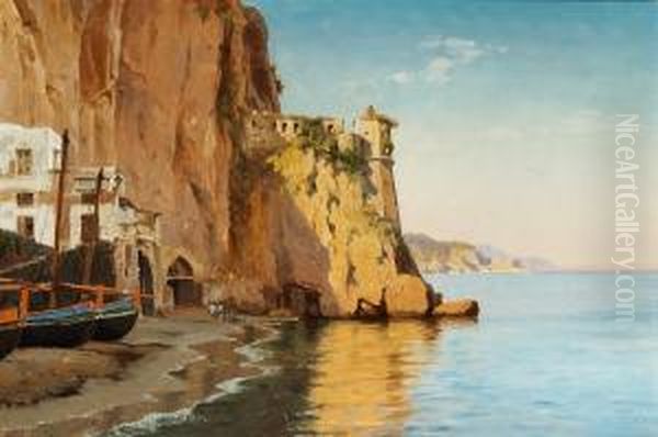 Parti Fra Amalfi Oil Painting by Carl Johan Neumann