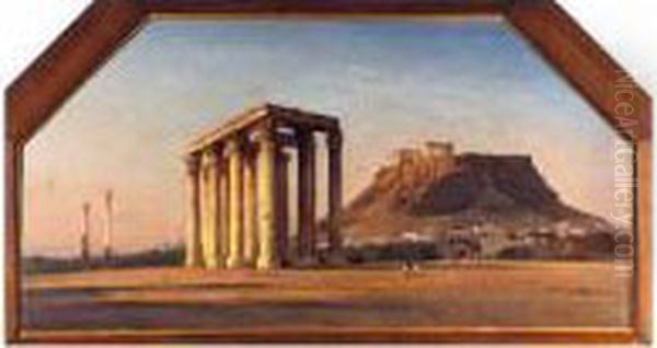 The Acropolis Oil Painting by Carl Johan Neumann