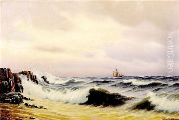 Breaking Surf Oil Painting by Johann Jens Neumann