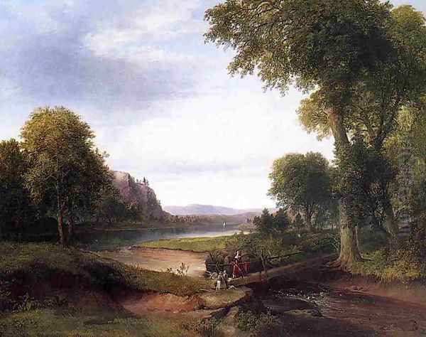 Landscape with Footbridge Oil Painting by Thomas Doughty