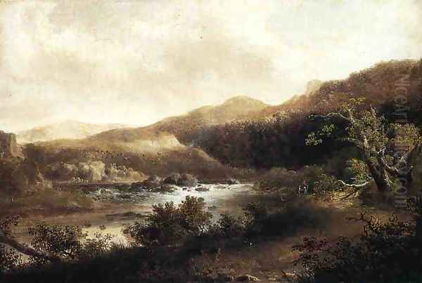 River Landscape I Oil Painting by Thomas Doughty