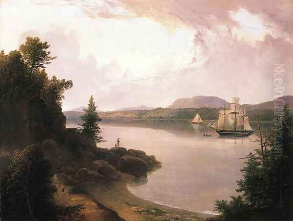 View on the St. Croix River near Robbinston Oil Painting by Thomas Doughty