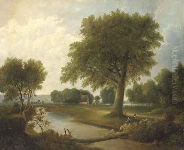 Scene Along the Hudson Oil Painting by Thomas Doughty