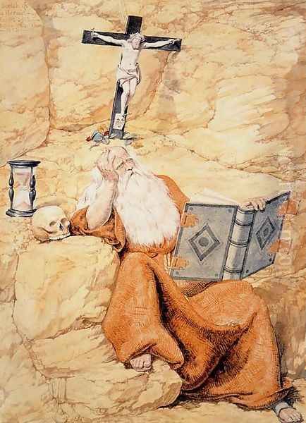 A Hermit Oil Painting by Richard Dadd