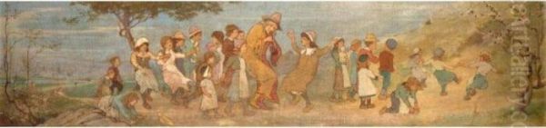 The Pied Piper Of Hamlyn Oil Painting by Harry Foster Newey