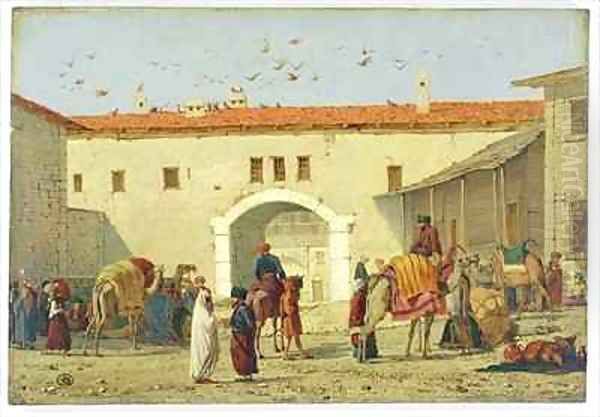 Caravanserai at Mylasa Turkey Oil Painting by Richard Dadd