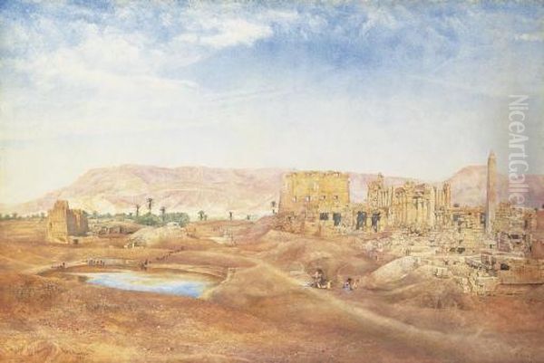 View At Karnak, Egypt Oil Painting by Henry Roderick Newman