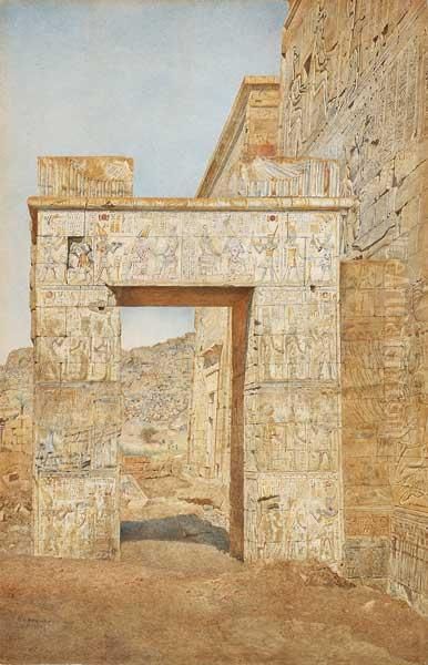 The Gateway Of Philadelphus, Philae Oil Painting by Henry Roderick Newman