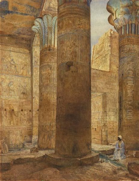 Temple Of Philae, Nubia Oil Painting by Henry Roderick Newman