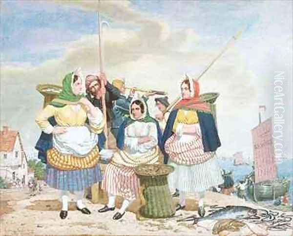 Fish Market by the Sea Oil Painting by Richard Dadd