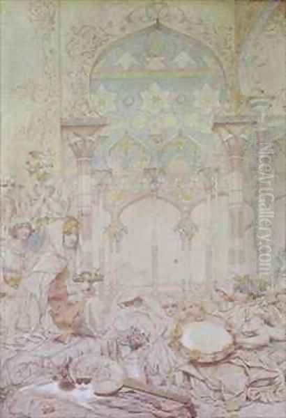 Fantasy in a Egyptian Harem Oil Painting by Richard Dadd